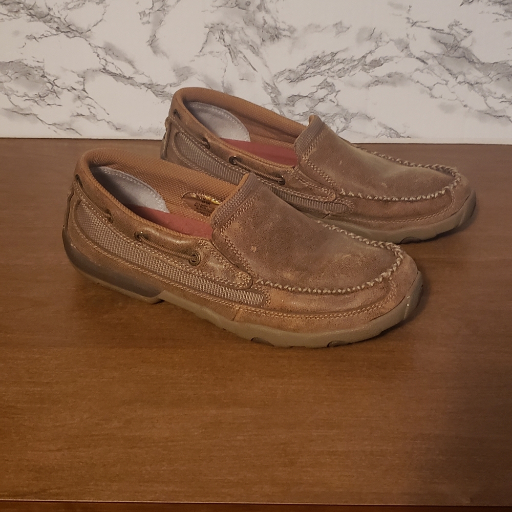 Twisted X Tan Suede Loafers